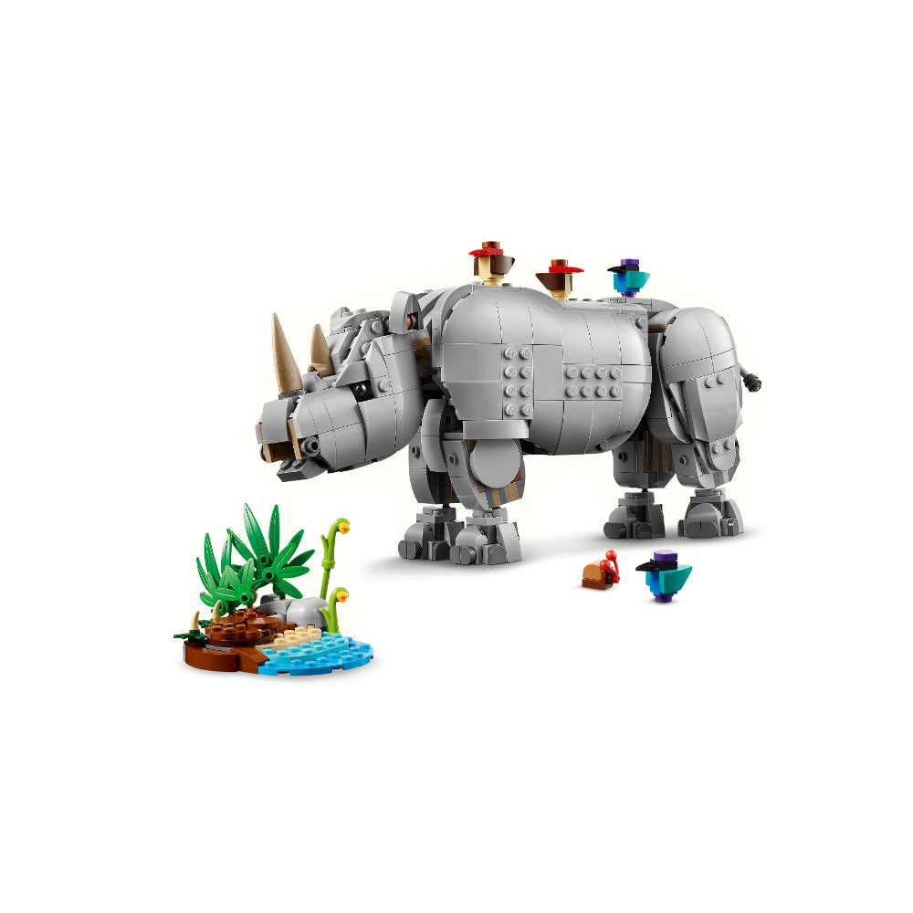 LEGO®Creator: Fauna Salvaje: Majestuoso Rinoceronte Con Aves (31171)_004