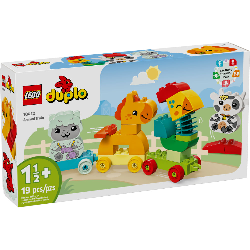 LEGO DUPLO Mi Primer Tren de los Animales 10412 con animales y vagones de colores para bebés