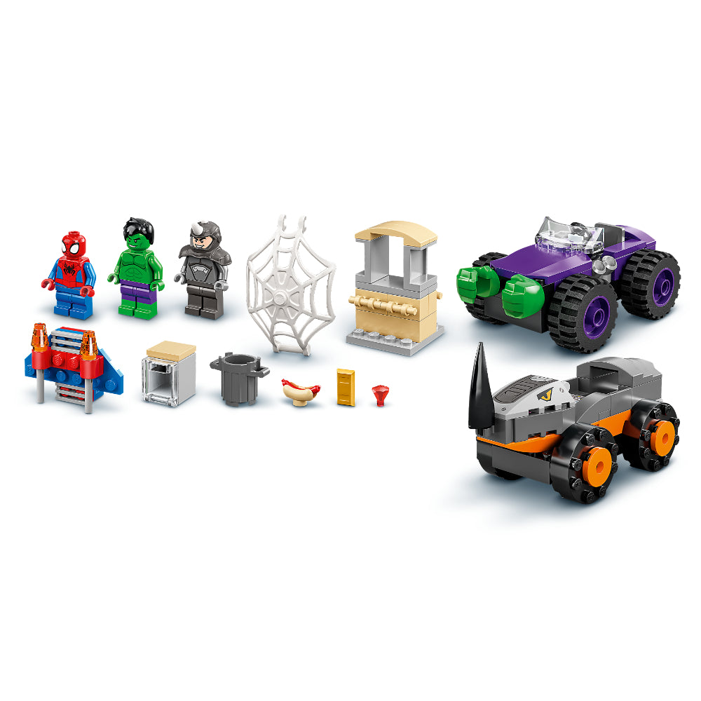 LEGO® Marvel Spidey y su Superequipo Camiones de Combate de Hulk y Rino (10782)