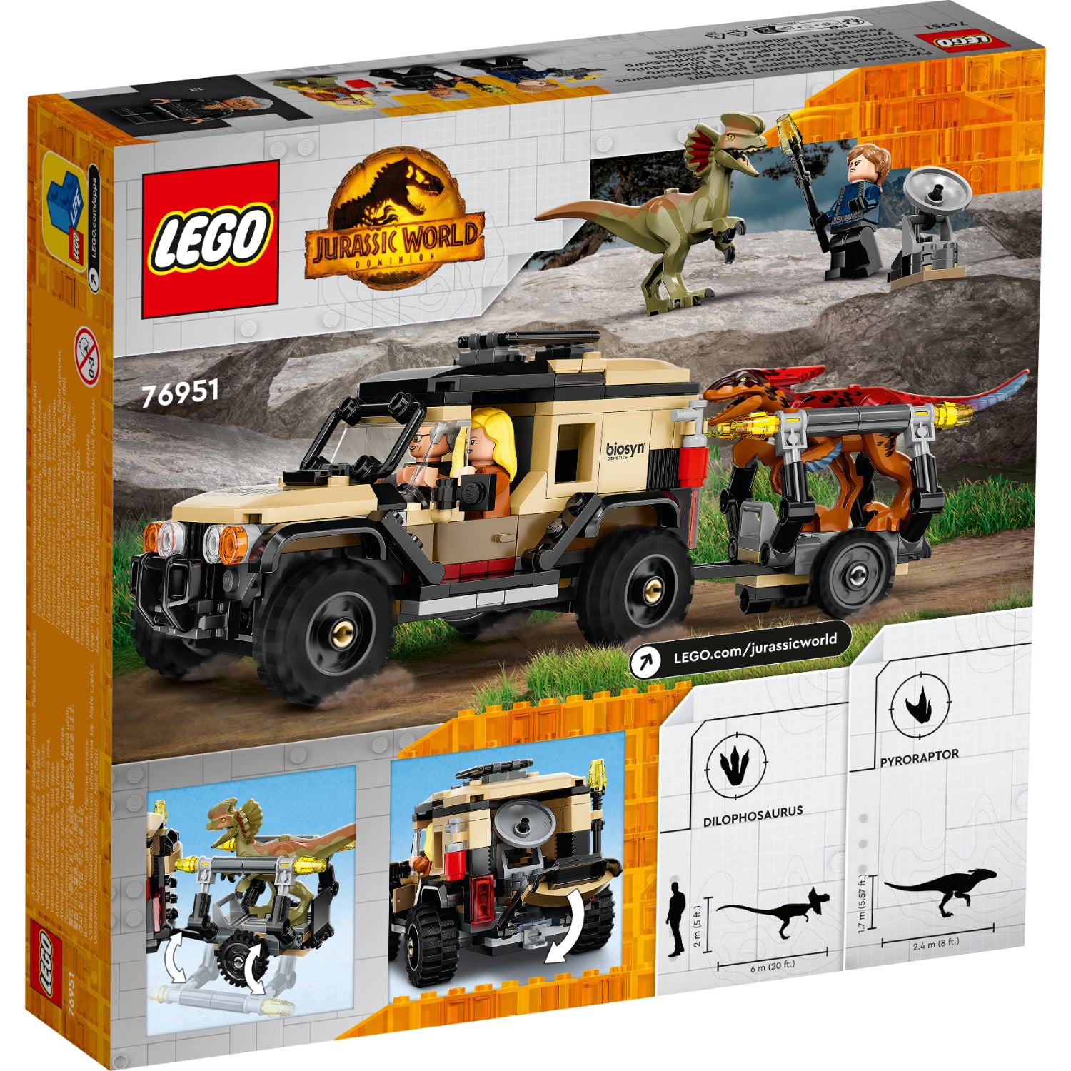 LEGO® Transporte de Pyroraptor y Dilophosaurus (76951)