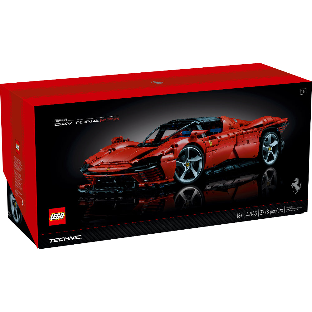 Vive la experiencia de construir un Ferrari icónico con el set LEGO® Technic™ Ferrari Daytona SP3 (42143). Recrea cada detalle del superdeportivo: motor V12 con pistones móviles, caja de cambios secuencial de 8 velocidades, dirección funcional y puertas de mariposa. Exhibe tu creación con la placa decorativa y descubre contenido exclusivo en línea. Un proyecto desafiante y gratificante diseñado para adultos y fanáticos de Ferrari.